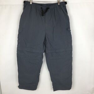 REI Convertible Cargo Hiking Pants Mens XXL Gray Nylon Zip Off Fisherman Outdoor